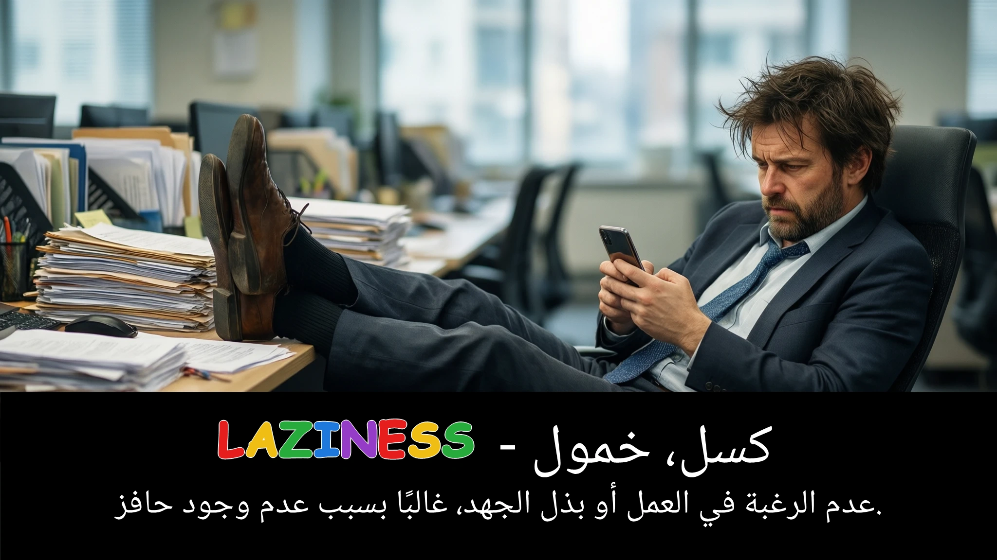 Arabic Illustration for laziness